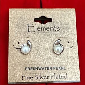 Element Silver Freshwater Pearl Earrings